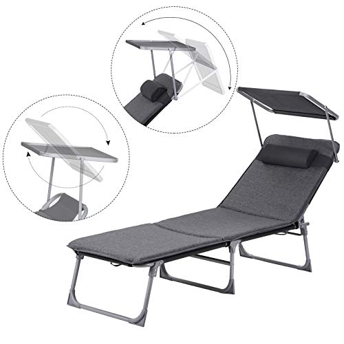 Campingliege von SONGMICS Klappbare Sonnenliege für Garten und Freizeit