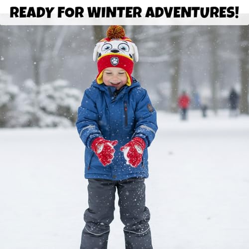 Image of Nickelodeon Boys Paw Patrol Winter Hat, 2 Pair Gloves or Mittens (Toddler /Little Boys)