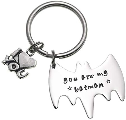 Melix Home Boyfriend Gifts Cute Keychain You Are My Batman Superhero Gift for Husband (You Are My Batman)