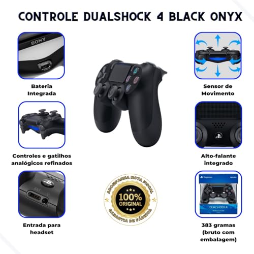 Controle sem fio Dualshock 4 Preto - PS4