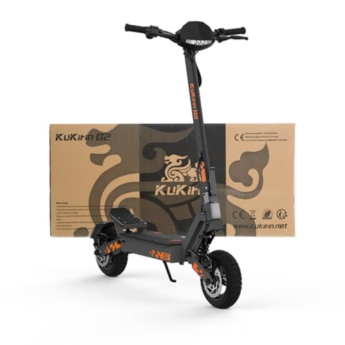 KuKirin G2 Elektroscooter Erwachsene, 48V 15.6Ah, 55km Reichweite, 10 Zoll Geländereifen, Doppelfederung, Sinus-Beschleunigung, LED-Touchscreen, 7-Lichter, Scheibenbremsen, Faltbar, EN 17128