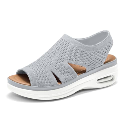 Image of mysoft Womens Comfortable Walking Sandals Slip On Air Cushion