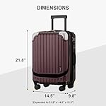 LEVEL8 Grace Carry on Luggage Airline Approved, 20 Inch Expandable Hardside Suitcases with wheels, Abs+Pc Harshell Spinner Luggages with Tsa Lock, Red - Image 3