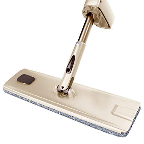 Trapeador en aerosol sin lavado a mano, trapeador plano en húmedo y seco, con trapeador de fibra de tractor giratorio de 360 grados