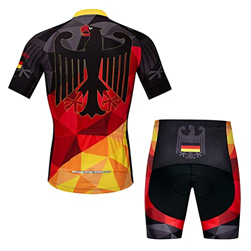 Foto von Weimostar Radtrikot Shorts Set gefüttert Herren Fahrrad Top Anzug Hemd Rennrad Bekleidung MTB Mountain Outfits Deutschland L