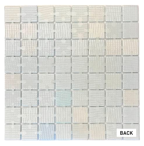 Blue Square 1-1/2 Recycled Glass Wall And Floor Tile For Kitchen Backsplash, Pool Tile, Bathroom Wall, Accent Wall (Not Peel And Stick Tile) (Capri Blue, Sample) #TOP6