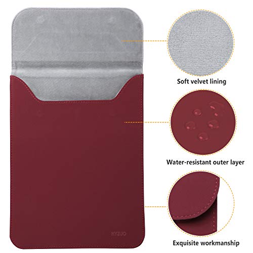 Hyzuo 13 Inch Laptop Sleeve Compatible With Macbook Air M2 A2681 13.6" Display, Macbook Air 13 M1 2018-2022, Macbook Pro 13 M2 M1 2016-2022, Faux Suede Leather Case With Accessory Bag, Wine Red #TOP2