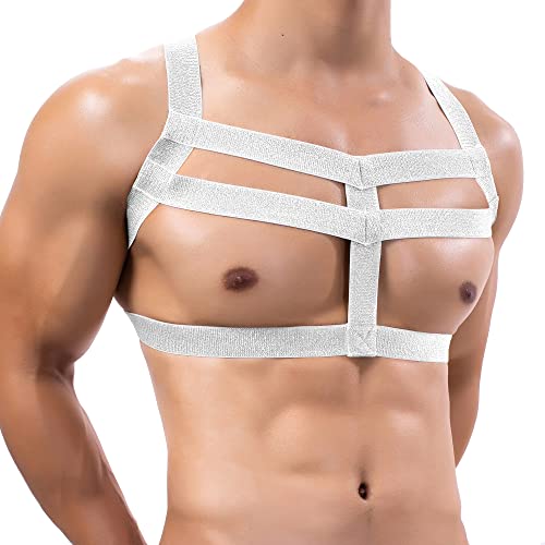 Men's Chest Harness Adjustable Body Chest Half High Elastic Half Harness Belt Double Shoulder Strap Costume3