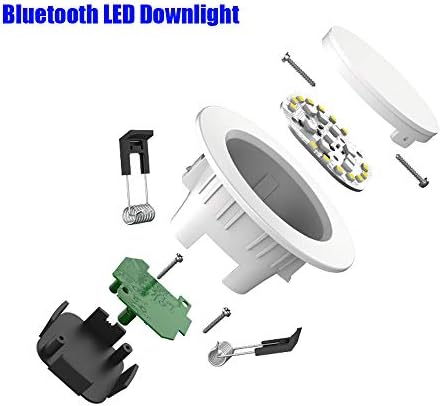 LED Recessed Ceiling Light 9W Dimmable Downlight 700LM RGB+Warm White+Cool White 2700K-6500K, Downlights for Ceiling, Bluetooth Spotlight for Living Room, Bedroom, Shop, KTV, Bars(4 Pack)