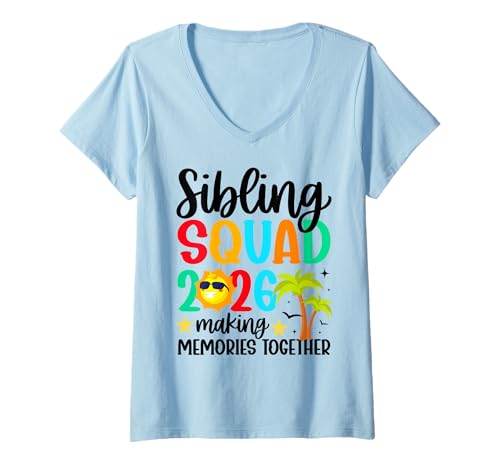Women's Sibling Squad 2026 Making Memories Family Matching Vacation V-Neck T-Shirt