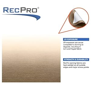 RecPro RV Awning Fabric Replacement | Width Options from 8 Feet to 22 Feet | Variety of Color Options | 8' (96") Length RV Awning | Premium Vinyl (16' - Actual Width 15' 1", Tan/Camel Fade) RecPro RV Awning Fabric Replacement Width Options from 8 Feet to 22 Feet Variety of Color Options 8 96 Length RV Awning Premium Vinyl 16 Actual Width 15 1 TanCamel Fade