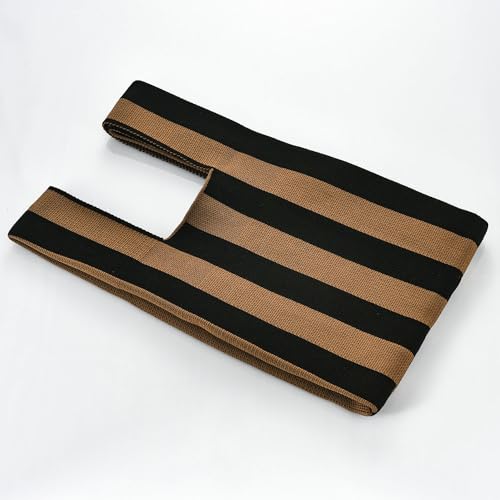 Image of Women Knitted Hobo Purse Stripes Crocheted Colorblock Knot Light Wristlet Tope-hanle Handbag For Shopping Work School