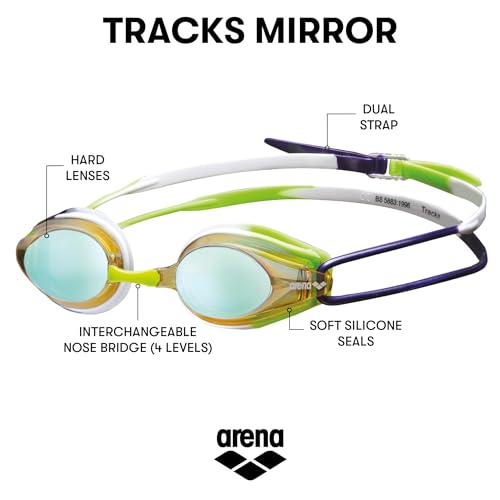Image of Arena 92370 Other Tracks Mirror Racing Goggles (Yellow Purple Green)