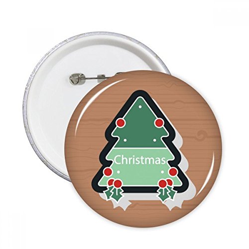 Badge bouton Arbre de Noël icône ronde vêtement broche décorative multicolore 5pcs L