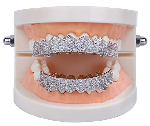 Hip Hop Jewelry Mens Diamond Grillz Teeth Pandora Style Charms Silver Luxury Designer Iced Out Grills Fashion Rapper Men and Women Fashion Accessories,Cosplay Costume2