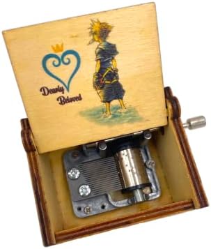 Phoenix Appeal Music Box - Kingdom Music Box Hearts - Dearly Beloved - Simple and Clean Choose your favorite tune - Gamer Gifts (Dearly Beloved Wood with Sora Version)