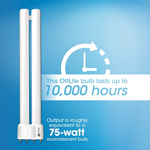 Ottlite 18W Replacement Tube Light Bulb - Compact Fluorescent Light Bulbs Replacement - Bright Natural Daylight For Bedroom & Living Room - Low Heat & Glare Type B Light Bulb For Reduced Eyestrain #TOP4