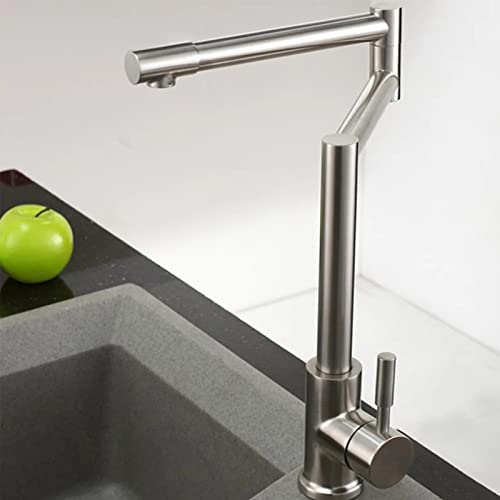 Robinet de remplissage de pot monotrou acier inoxydable brossé froid