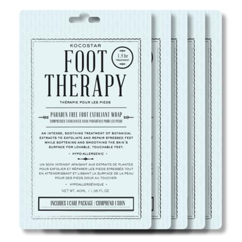 KOCOSTAR Foot Therapy | Exfoliating Peel Mask for Cracked Skin, Dry Feet Treatment Care, Removes Rough Skin and Calluses, Korean Skincare (5 pack)