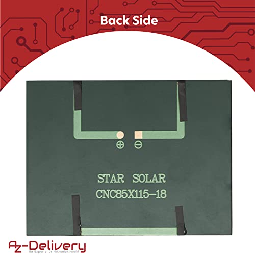 AZDelivery 5 x Kit Module Kit Polysilizium Mini Solarpanel 5V 1,5W Small Solar Panel Portable Cell System zum Laden von Batterien, Handys in wasserdichtem Harz gekapselt