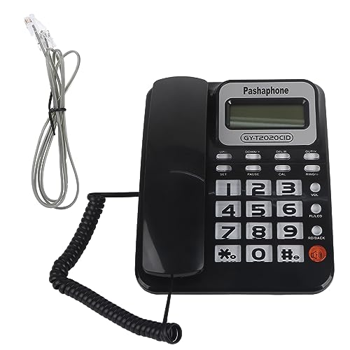 Téléphone Bureau à Domicile Filaire Noir Écran Identification Appel