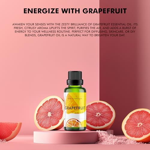 Image of Esslux Grapefruit Essential Oil | 100% Natural Aromatherapy Oil for Skin & Hair | Perfect for Diffusers, Soap Making, and DIY Projects | Refreshing Scent for Uplifting Moments, 15 ML