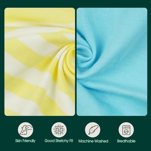 Kuoser 2 Pack Dog Shirts for Small Medium Large Dogs, Breathable Cotton Summer Dog Tshirts, Cute Puppy Sweatshirt Clothes with Funny Stripes,Pet T Shirts for Boys & Girls
