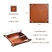 SANQIANWAN PU Leather Jewelry Valet Tray for Women and Men, Portable Entryway Table and Bedside Nightstand Desk Catchall Travel Dish Plate for Key, Wallet, Watch, Coin (Brown-B)