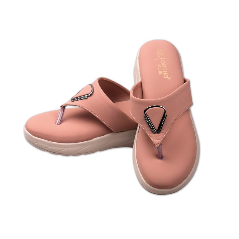 Image of ORTHO CLUB Women's Orthopedic Comfort Sandals - Soft Cushion Footbed, Anti-Slip Sole, Stylish Toe-Ring Design - Lightweight Sandals for Women & Girls