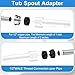 Four in One Tub Spout Adapter, Bath Tub Spout Kit Compatible with 1/2'' Copper Pipe, for 1/2'' and 3/4'' Pipe Thread, Slip on Adapter Kit with Assembly Tool