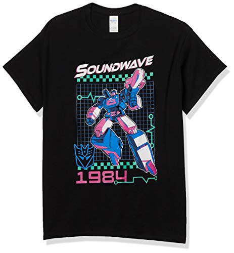 Transformers Mens Soundwave Retro Basic Solid Tee BLACK medium