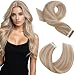 Moresoo 20 Inch Remy Tape in Extensions Blonde 100 Real Human Hair 20PCS/50G Color #27 Blonde Highlighted with #613 Bleach Blonde Remy Hair Extensions Human Hair