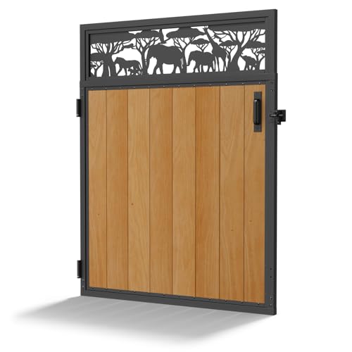 Bitals 4x5FT Fence Gate Frame Kit 201 Stainless Steel Anti-Sag Heavy Duty Garden Gate Reinforcement Hardware, Left/Right Mount (No Panels Included)(46.78"W x 59.0"H)