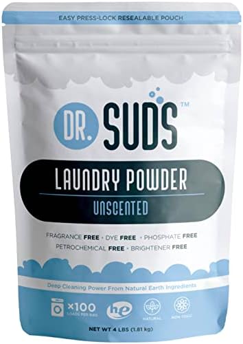 New Dr Suds Natural Laundry Detergent Powder 100+ Loads Unscented Made With Natural Earth Ingredients