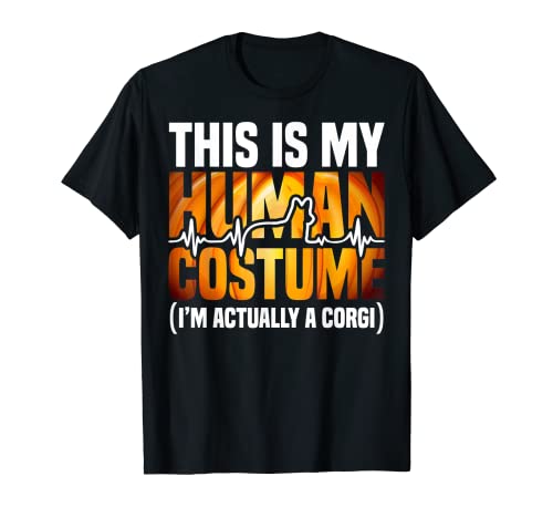 Este es mi disfraz humano Corgi Halloween Camiseta