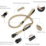Heavy Duty Tactical Dog Leash, 4-6FT Shock Absorbing Tactical Leash with 2 Padded Handles, Metal Carabiner Clip,Car Seatbelt, Reflective Heavy Duty Leashes for Medium Large Dogs (Brown) - Image 3
