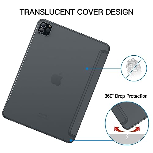 Image of JETech Cover Case for iPad Pro 11-Inch, 2022 /2021 /2020 /2018 Model (4th /3rd /2nd /1st Generation), Compatible with Pencil, Cover Auto Wake /Sleep (Dark Grey)