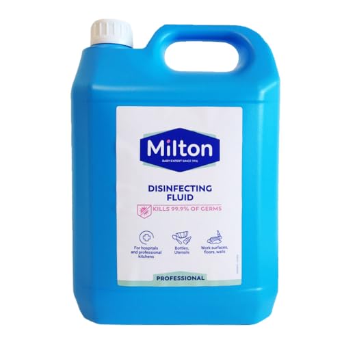 Milton Professional Disinfecting Fluid 5L Bottle Utensil Surface Floor Walls Hospital Kitchen Industrial Cleaner Sterilising Antiseptic Liquid with Welari Thank You Card | (1pack) (5litre)