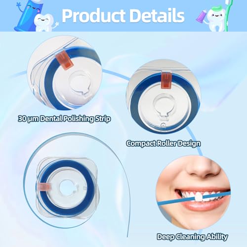 1-pack 30m dental polishing strip teeth grinding sanding tool fine abrasive grit 016-inch width 197 feet length deep teeth cleaning tooth polish strips oral care