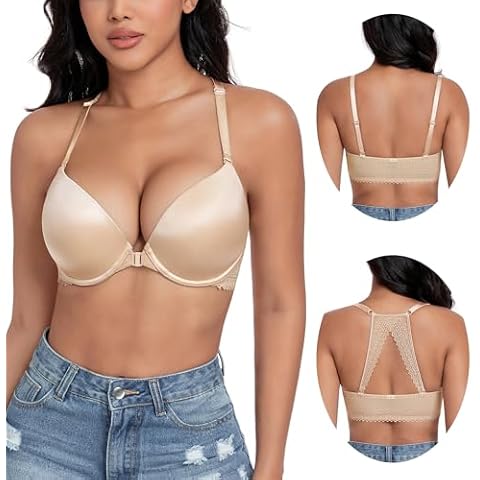 DotVol Women's Plunge Underwire Push Up Bra Cover