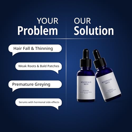 Image of Reginald Men Athena- All in one Hair Growth Serum | 30ml x 2 | Hair Fall Control & Follicle Boost with 12 Actives | Advanced Hair Growth Serum For Scalp | Controls Hairfall & Boosts New Hair Growth