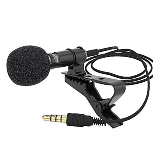 Mikrofonkondensor Clip-On Lapel Lavalier Mic Kablad För Telefonbärbar Dator Svart