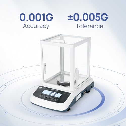 LACHOI Lab Analytical Balance 500g×0.001g Accuracy Digital Lab Scale Laboratory Analytical Balance with Windshield Jewelry Scale RS232 Interface (0.001g*500g)