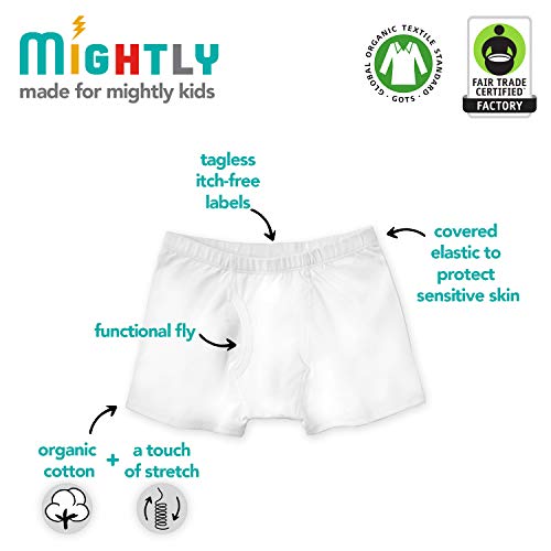 Mightly Boys' Boxer Briefs | Organic Cotton Soft Underwear Set for Toddlers & Kids, Comfort Underpants, Multi-Pack, 3-Pack2
