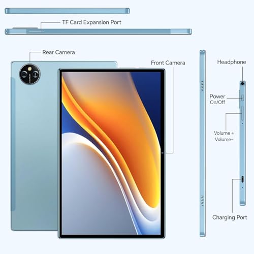 Image of M6 Android 15 Tablet, 10 inch IPS Touchscreen, Octa-Core Processor, 16GB RAM + 256GB ROM, 13MP+5MP Dual Camera, 8000mAh Battery, Dual-Band 5G WiFi