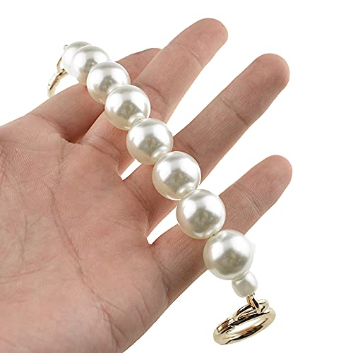HAHIYO Imitation Pearl Bead Purse Chain Strap White Extender Length 7.9 inches Gold Clasp Diameter 0.59 inches 1 Pack for LV Shoulder Purse Handbag Clutch Replacement Strap Accessories Decoration by HAHIYO - Used condition - US$7.68