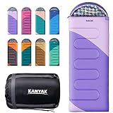 KANYAK Water-Resistant Portable Purple Sleeping Bag for Adults Teens and Kids, Perfect Outdoor Compa