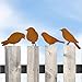 ltoSrfnb 4 Stück Rost Vogel Gartendeko Gartenstecker Roststecker, Metall Vogel Baumstecker Für Holz Zaunfiguren Gartendeko, für Gartendekoration Frühling Bäume Deko, Bird Baumstecker mit Schraube