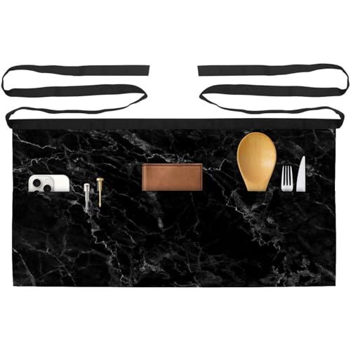 Demi-tablier pour cuisine lot de 3 tabliers courts avec 3 poches pour restaurant et bar