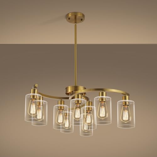 CNRATYE Gold Glass Chandelier